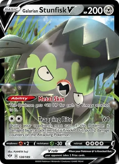 Galarian Stunfisk V (Darkness Ablaze #128)