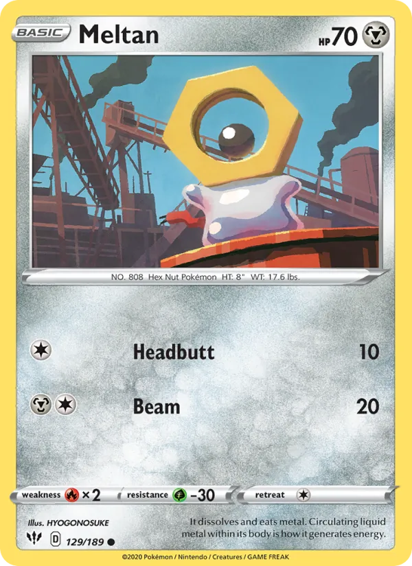 Meltan — Darkness Ablaze #129 (Pokémon TCG card)
