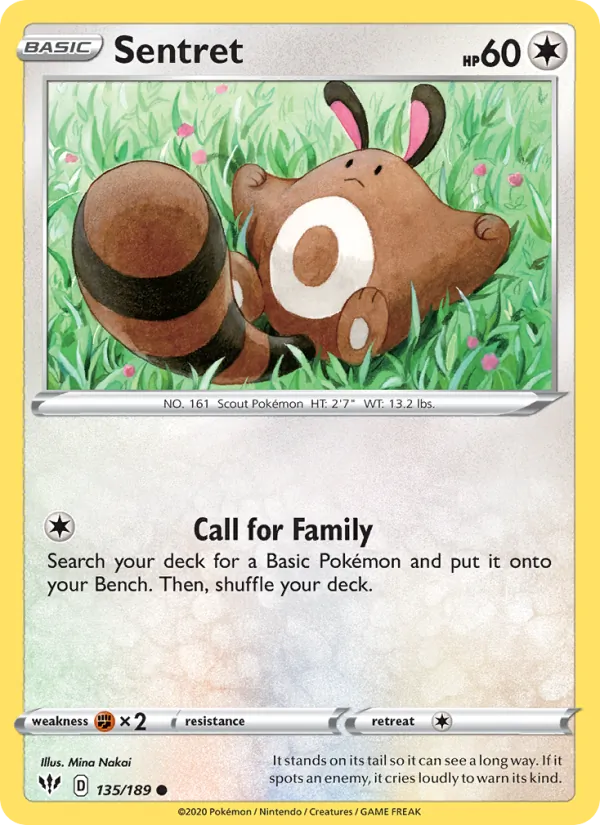 Sentret — Darkness Ablaze #135 (Pokémon TCG card)