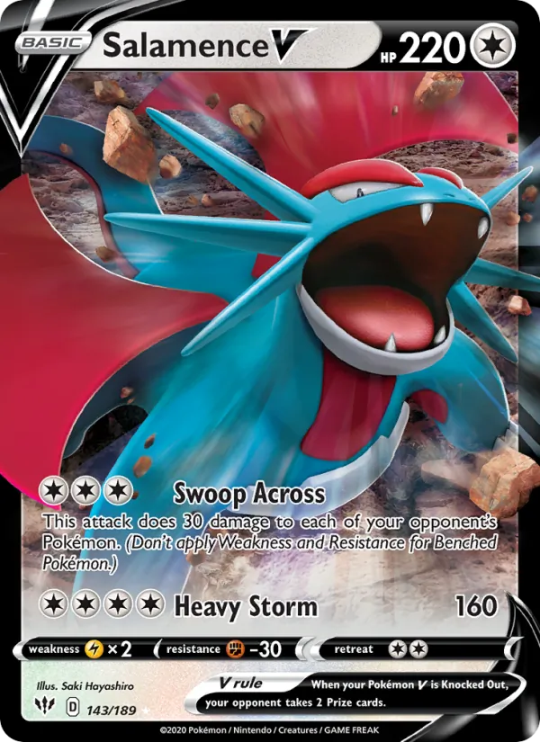 Salamence V — Darkness Ablaze #143 (Pokémon TCG card)