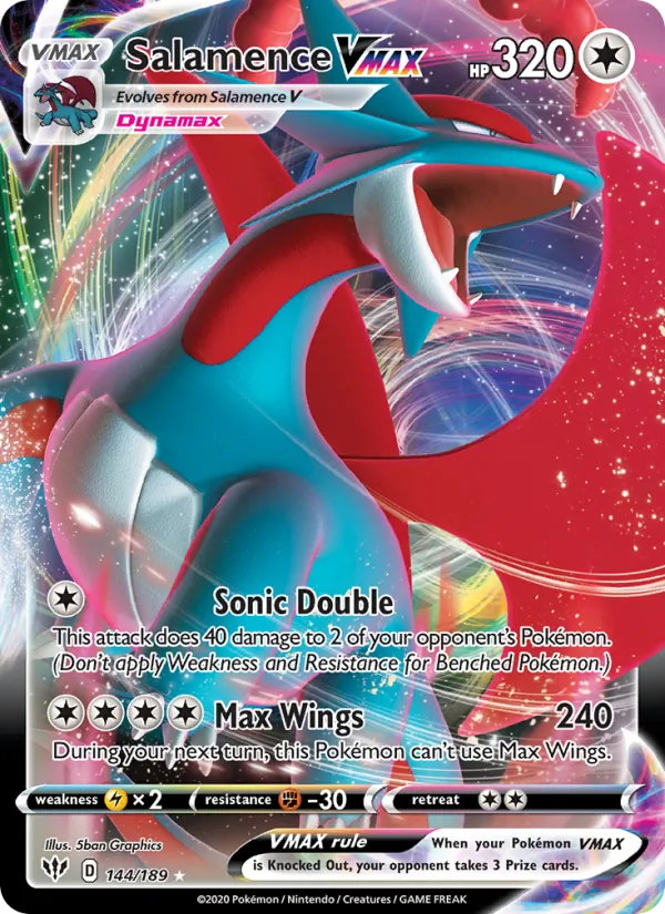 Salamence VMAX — Darkness Ablaze #144 (Pokémon TCG card)
