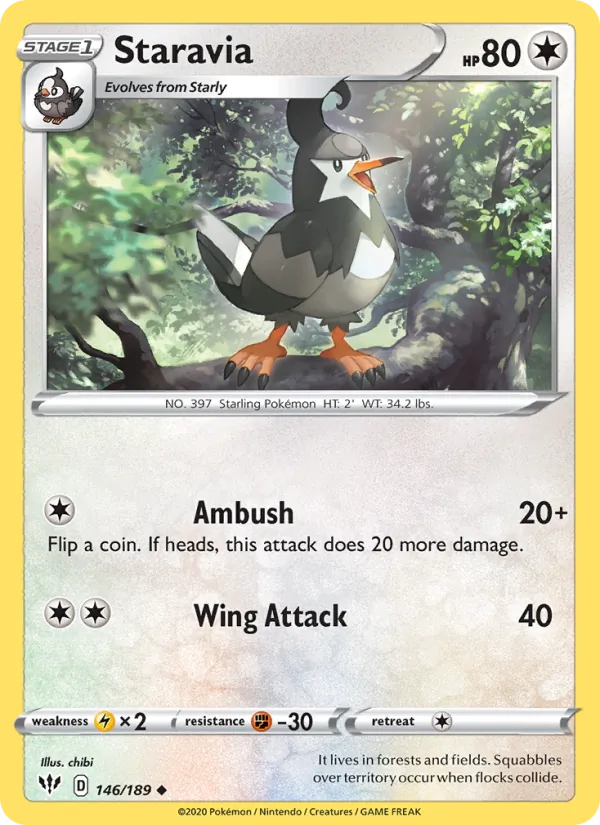 Staravia — Darkness Ablaze #146 (Pokémon TCG card)