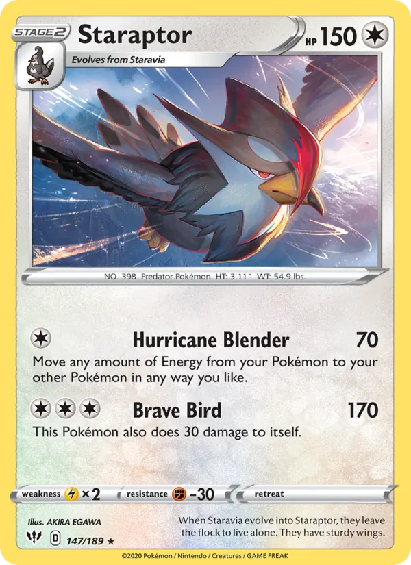 Staraptor — Darkness Ablaze #147 (Pokémon TCG card)