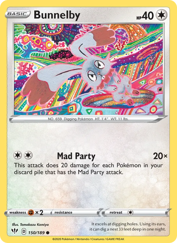 Bunnelby — Darkness Ablaze #150 (Pokémon TCG card)