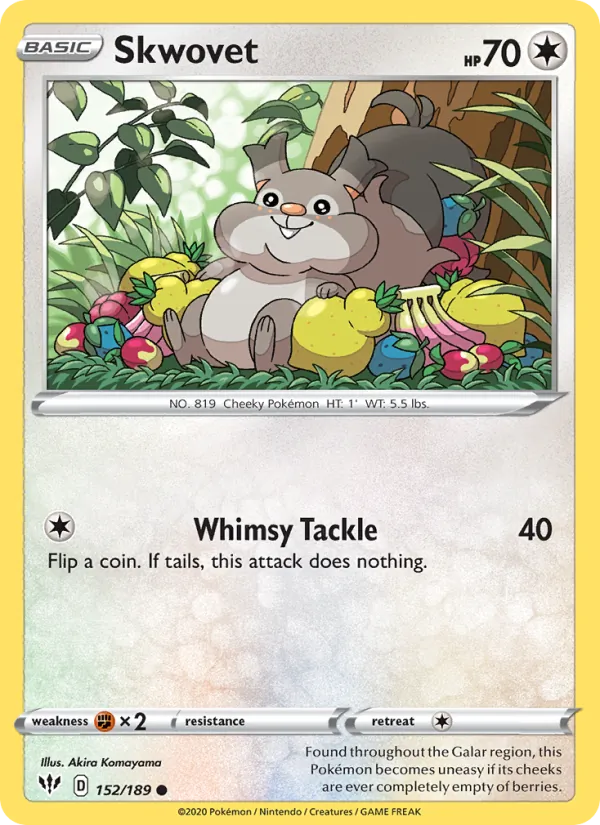 Skwovet — Darkness Ablaze #152 (Pokémon TCG card)