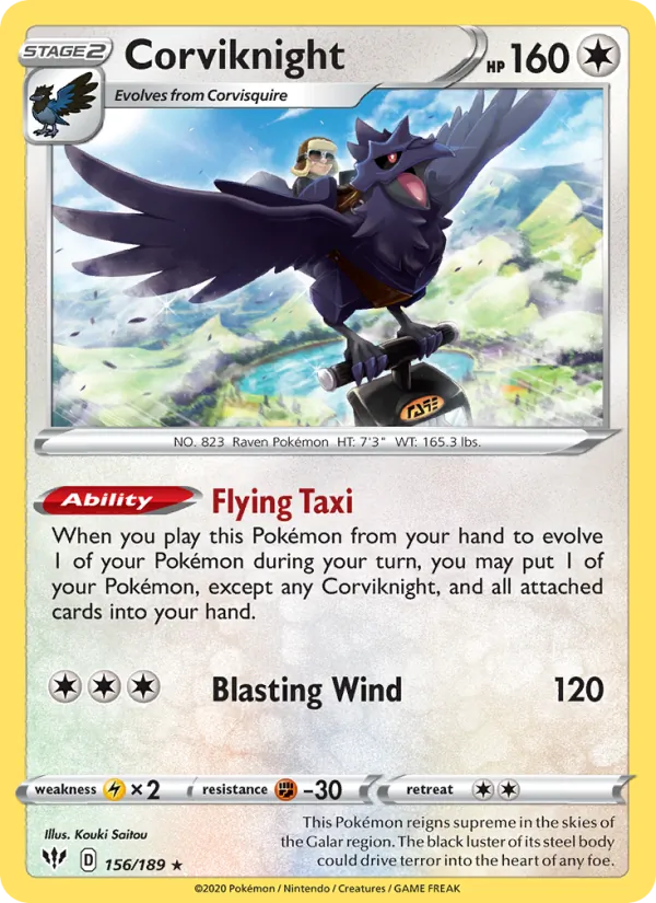 Corviknight — Darkness Ablaze #156 (Pokémon TCG card)