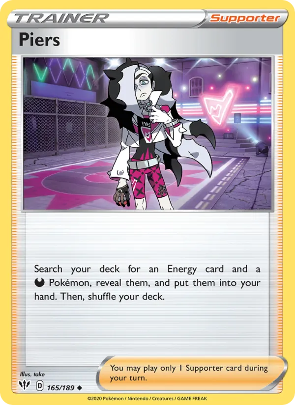 Piers — Darkness Ablaze #165 (Pokémon TCG card)