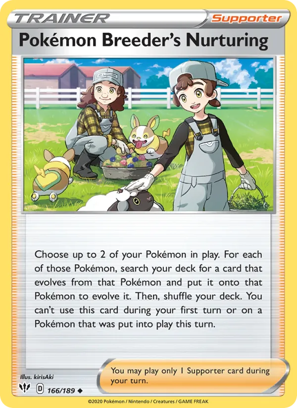 Pokémon Breeder's Nurturing — Darkness Ablaze #166 (Pokémon TCG card)