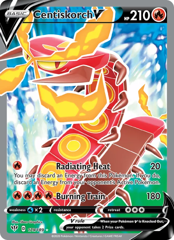 Centiskorch V — Darkness Ablaze #179 (Pokémon TCG card)