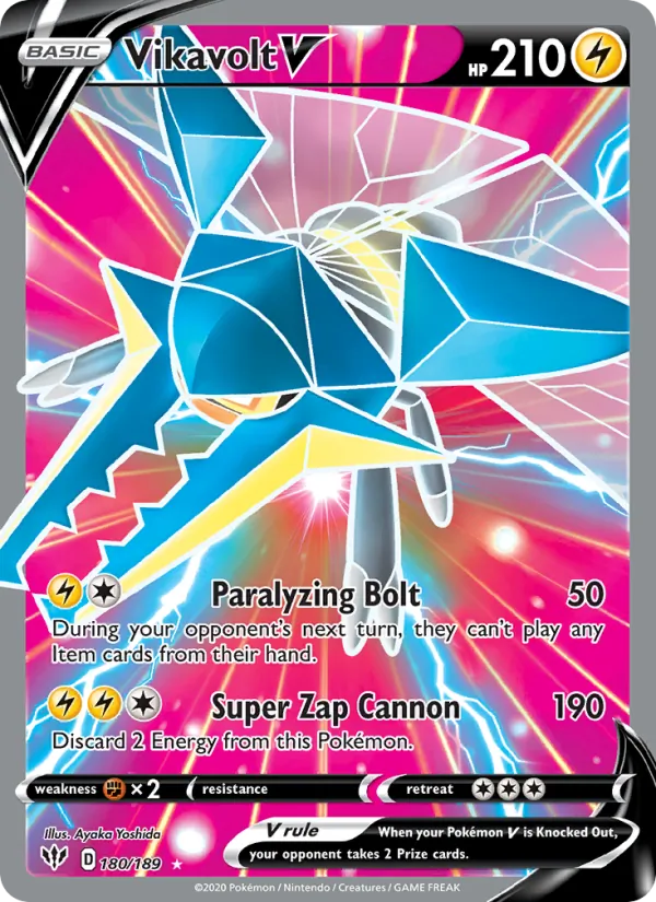 Vikavolt V — Darkness Ablaze #180 (Pokémon TCG card)