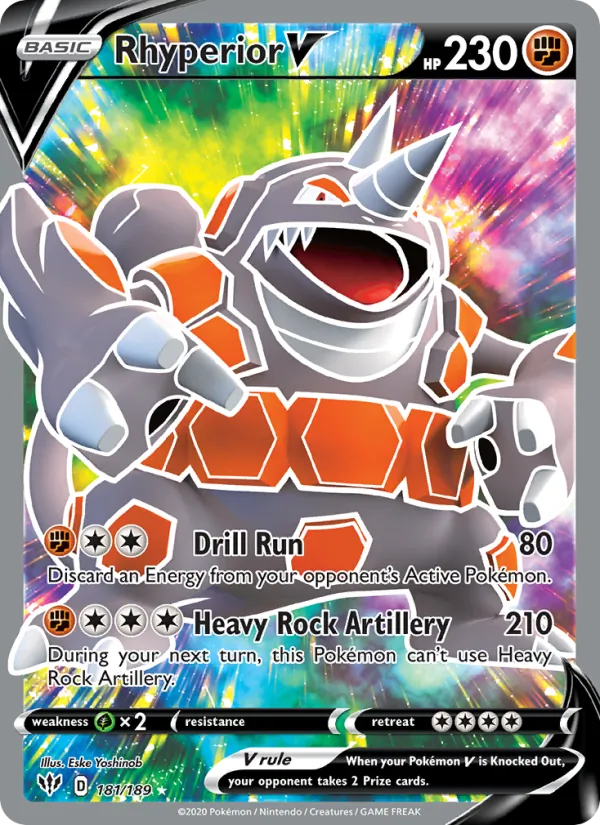 Rhyperior V — Darkness Ablaze #181 (Pokémon TCG card)