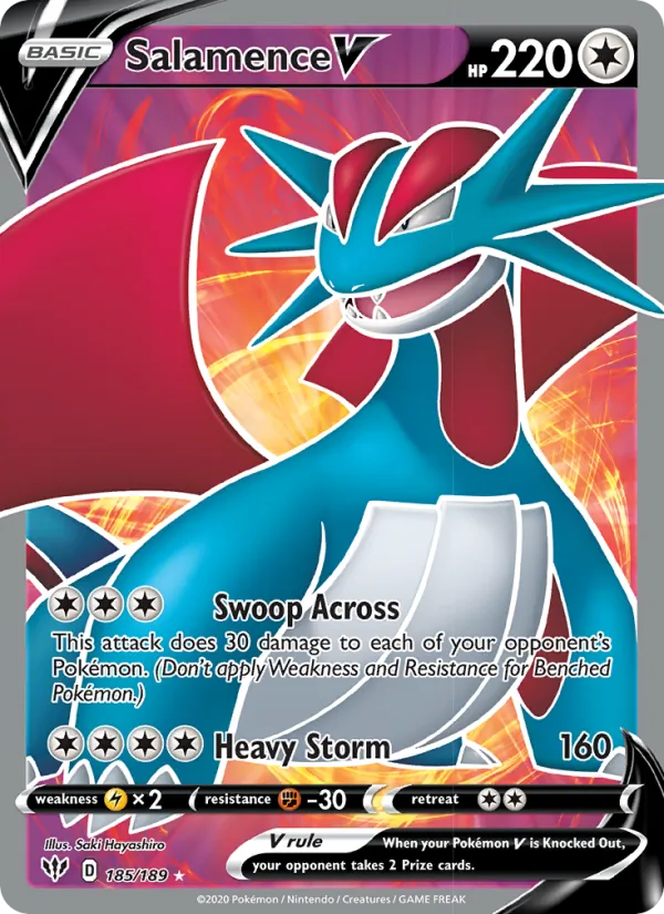Salamence V — Darkness Ablaze #185 (Pokémon TCG card)