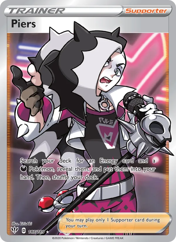 Piers — Darkness Ablaze #187 (Pokémon TCG card)