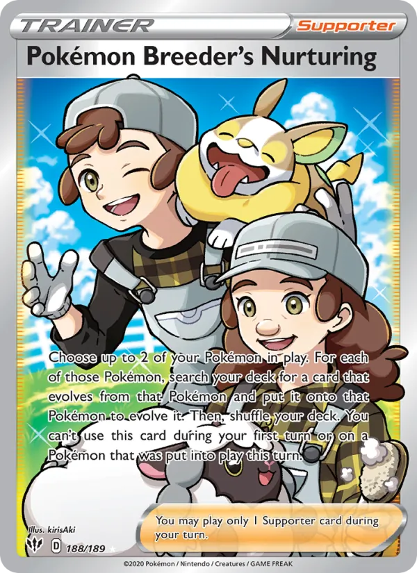 Pokémon Breeder's Nurturing — Darkness Ablaze #188 (Pokémon TCG card)