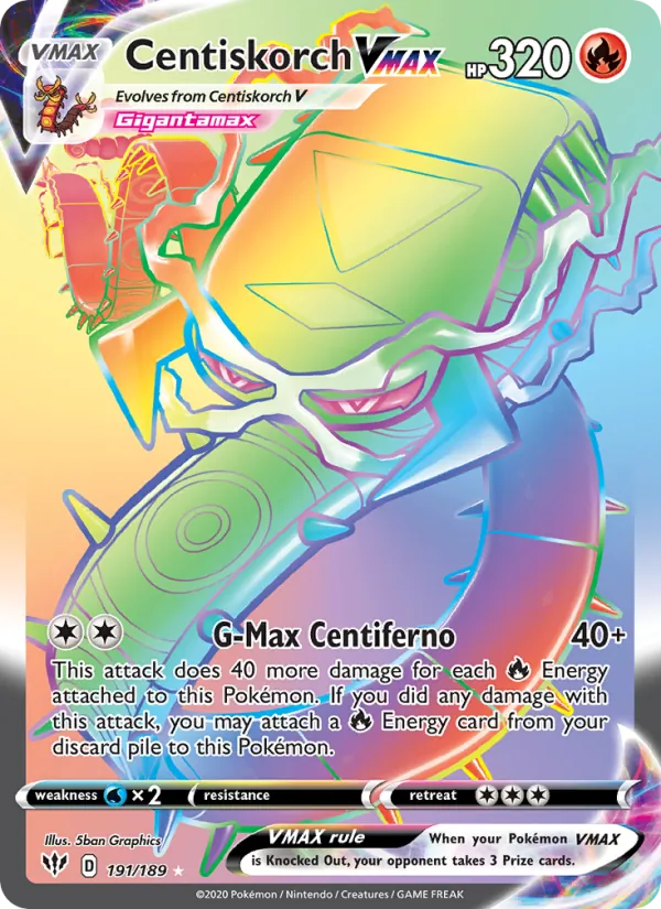 Centiskorch VMAX — Darkness Ablaze #191 (Pokémon TCG card)