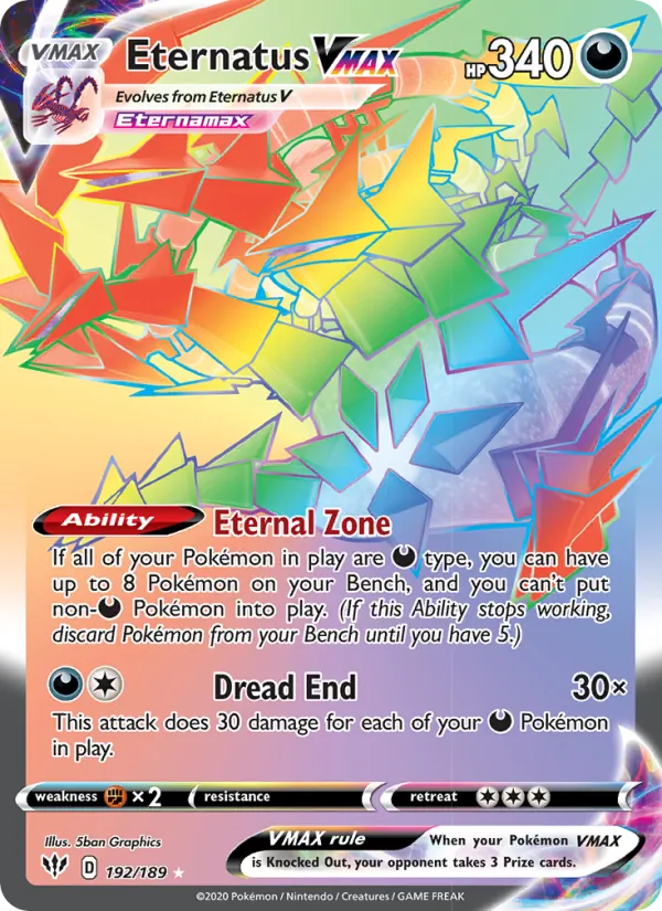Eternatus VMAX — Darkness Ablaze #192 (Pokémon TCG card)