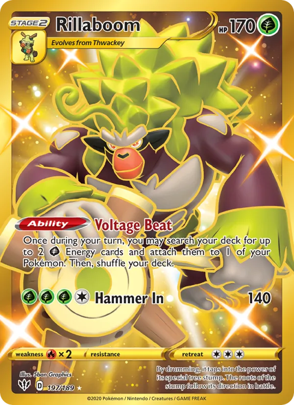 Rillaboom — Darkness Ablaze #197 (Pokémon TCG card)
