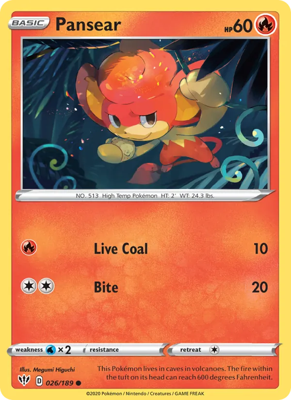 Pansear — Darkness Ablaze #26 (Pokémon TCG card)