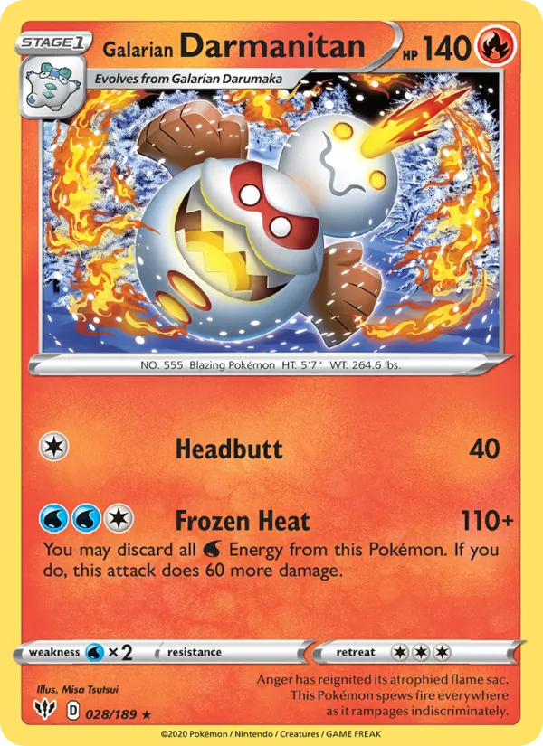 Galarian Darmanitan — Darkness Ablaze #28 (Pokémon TCG card)
