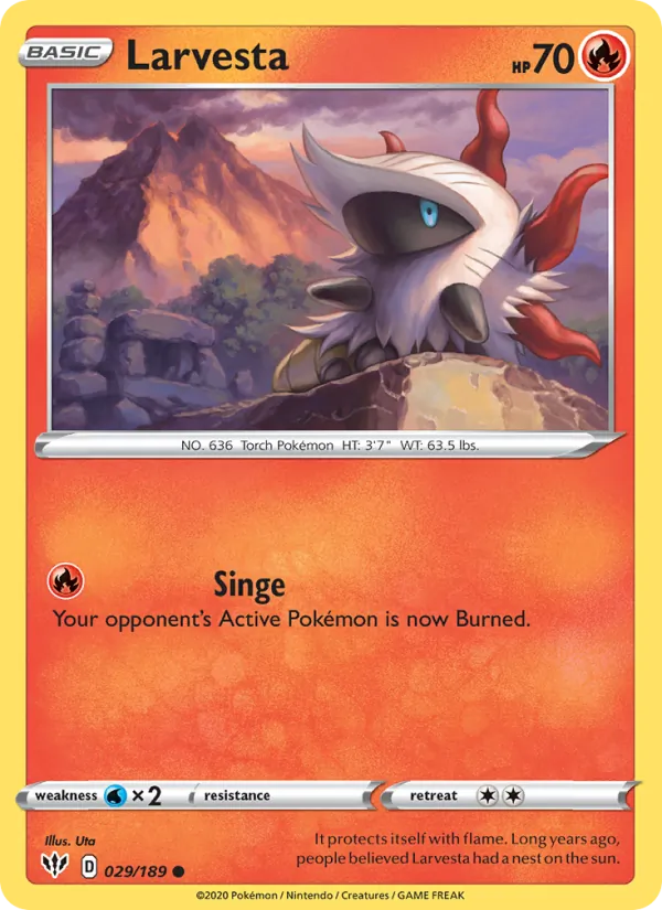 Larvesta — Darkness Ablaze #29 (Pokémon TCG card)