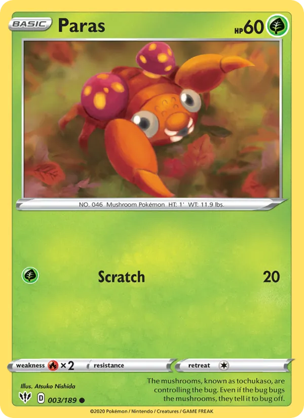 Paras — Darkness Ablaze #3 (Pokémon TCG card)