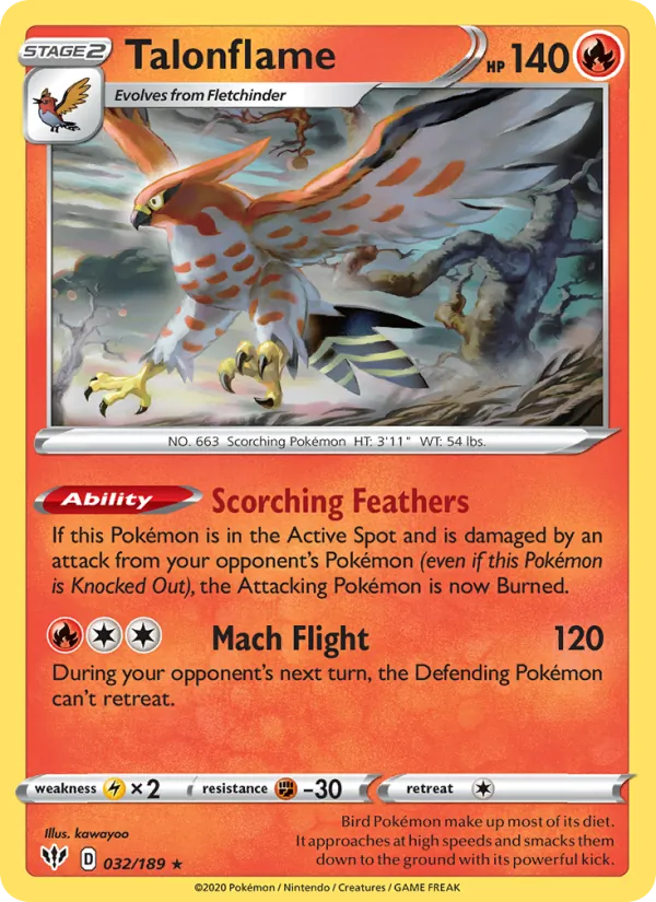 Talonflame — Darkness Ablaze #32 (Pokémon TCG card)