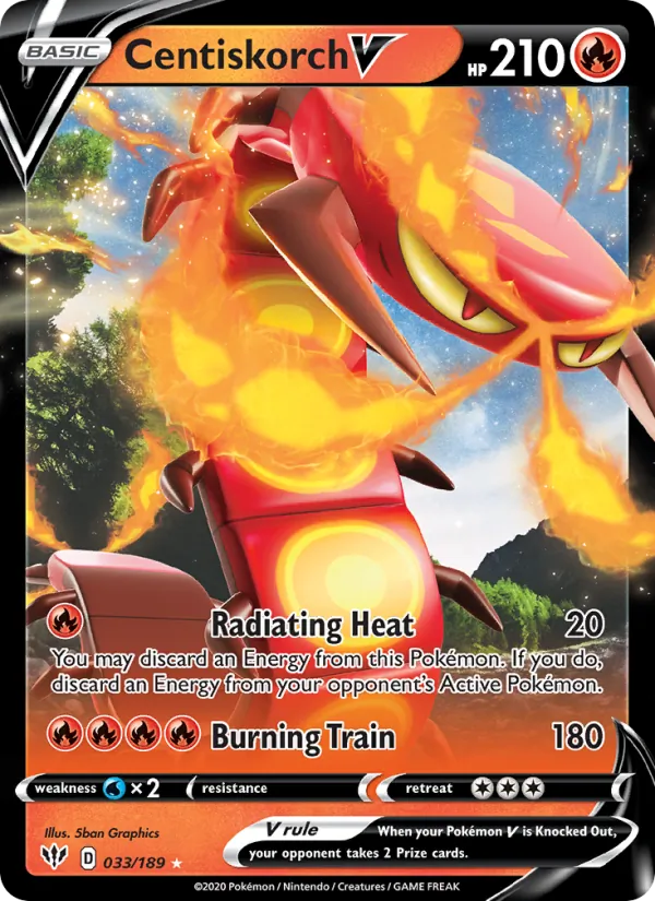 Centiskorch V — Darkness Ablaze #33 (Pokémon TCG card)