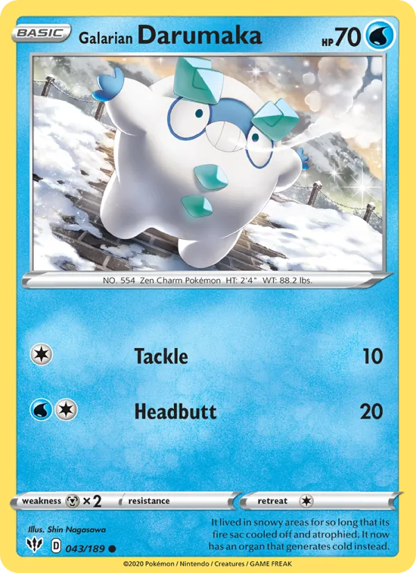 Galarian Darumaka — Darkness Ablaze #43 (Pokémon TCG card)