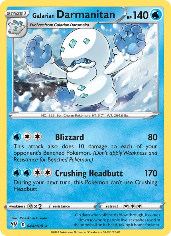 Galarian Darmanitan — Darkness Ablaze #44 (Pokémon TCG card)