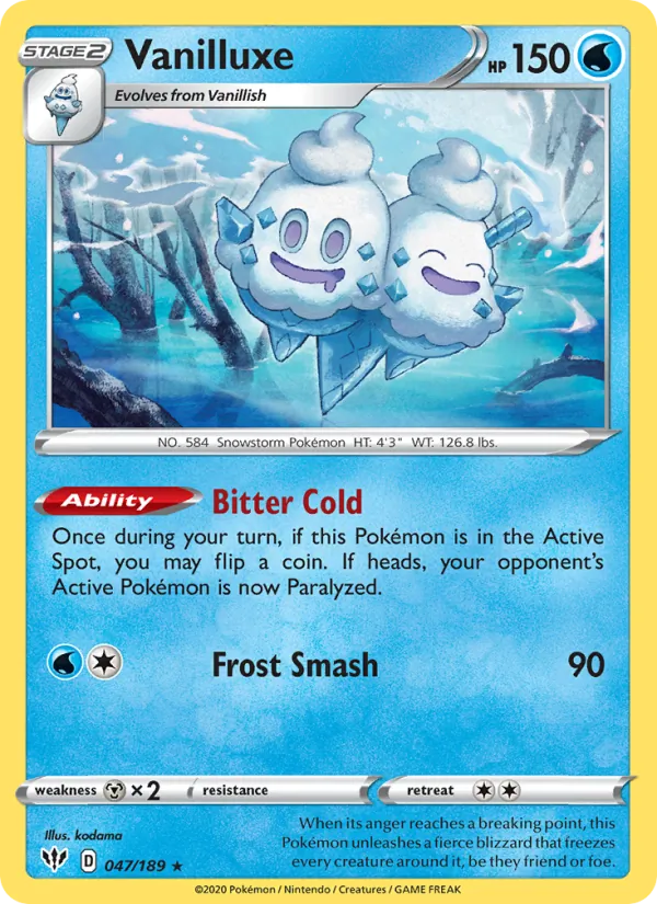 Vanilluxe — Darkness Ablaze #47 (Pokémon TCG card)