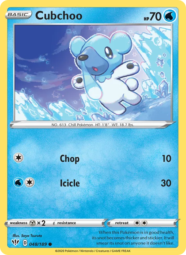 Cubchoo — Darkness Ablaze #48 (Pokémon TCG card)