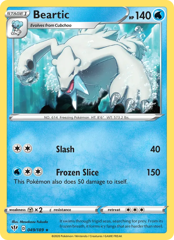 Beartic — Darkness Ablaze #49 (Pokémon TCG card)