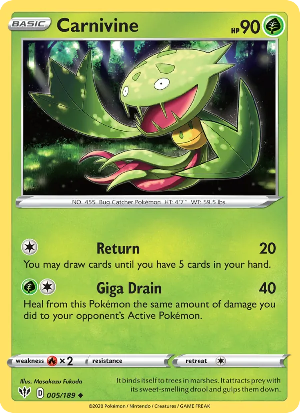Carnivine — Darkness Ablaze #5 (Pokémon TCG card)