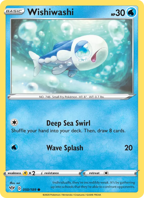 Wishiwashi — Darkness Ablaze #50 (Pokémon TCG card)