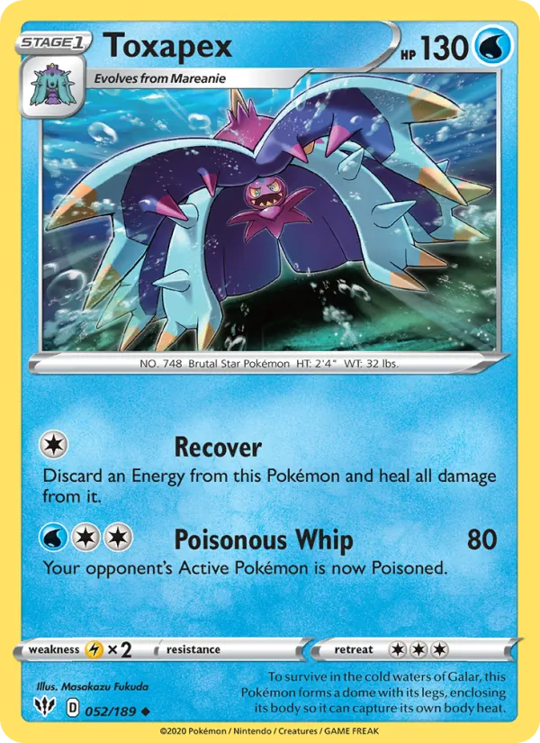 Toxapex — Darkness Ablaze #52 (Pokémon TCG card)