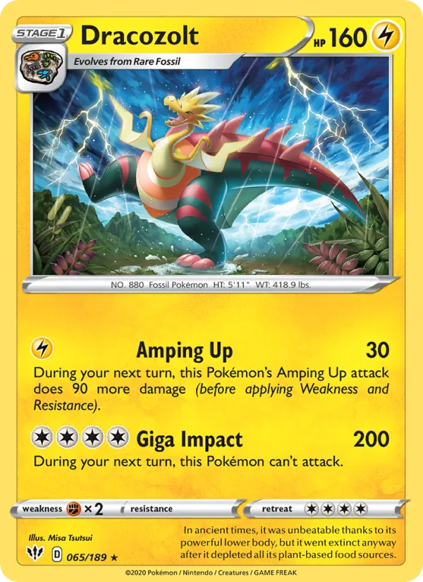 Dracozolt — Darkness Ablaze #65 (Pokémon TCG card)