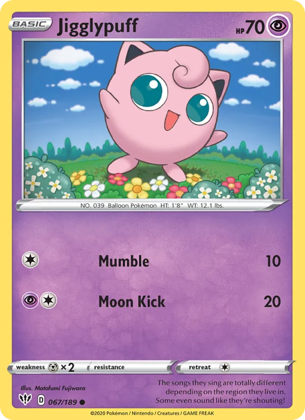 Jigglypuff — Darkness Ablaze #67 (Pokémon TCG card)