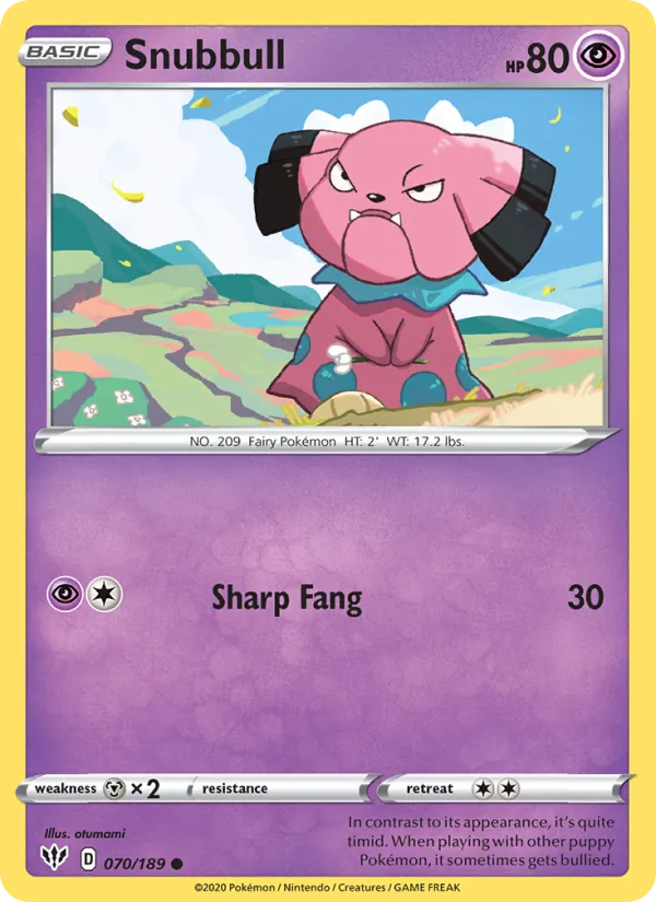 Snubbull — Darkness Ablaze #70 (Pokémon TCG card)