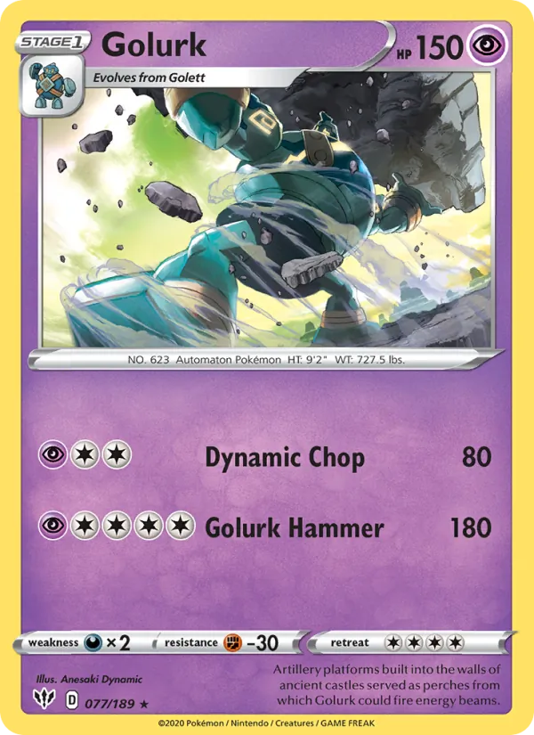 Golurk — Darkness Ablaze #77 (Pokémon TCG card)