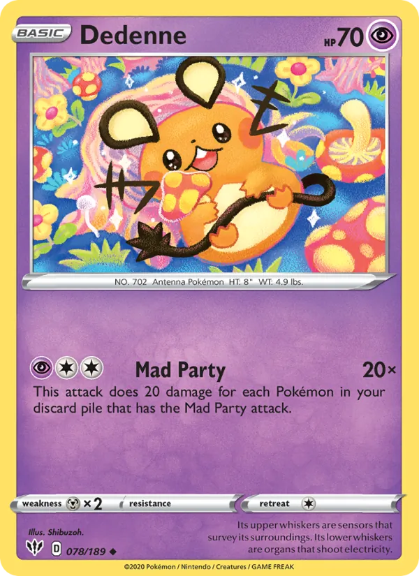 Dedenne — Darkness Ablaze #78 (Pokémon TCG card)