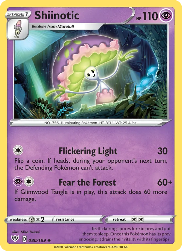 Shiinotic — Darkness Ablaze #80 (Pokémon TCG card)