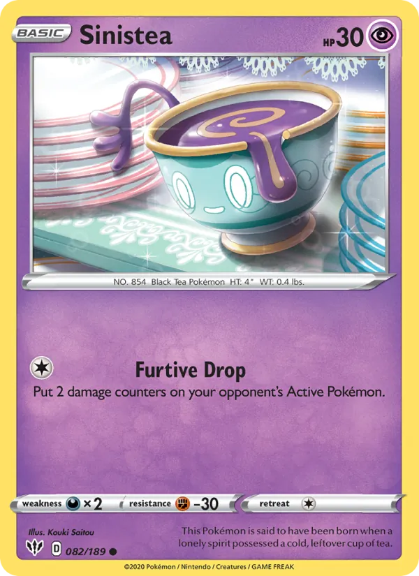 Sinistea — Darkness Ablaze #82 (Pokémon TCG card)