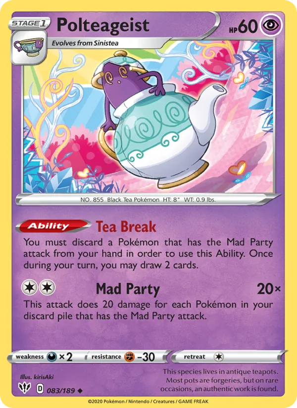 Polteageist — Darkness Ablaze #83 (Pokémon TCG card)