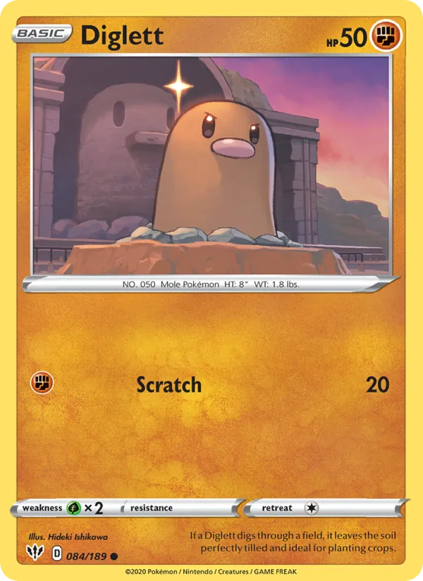 Diglett — Darkness Ablaze #84 (Pokémon TCG card)