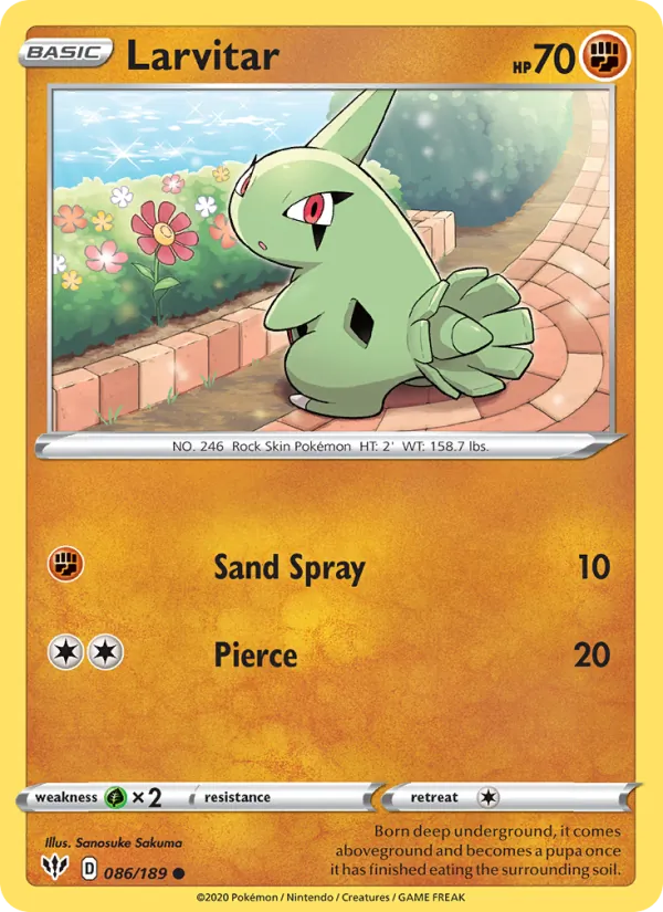 Larvitar — Darkness Ablaze #86 (Pokémon TCG card)