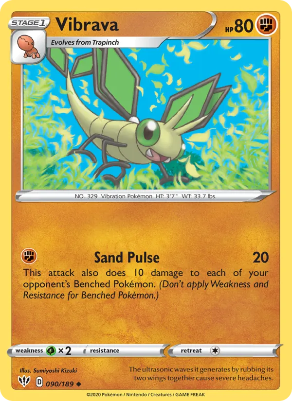 Vibrava — Darkness Ablaze #90 (Pokémon TCG card)