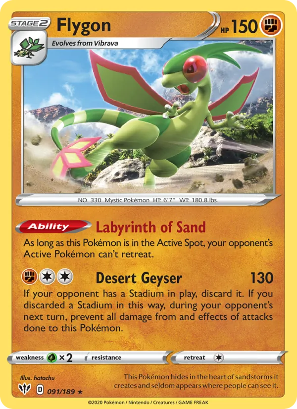 Flygon — Darkness Ablaze #91 (Pokémon TCG card)