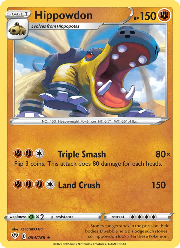 Hippowdon — Darkness Ablaze #94 (Pokémon TCG card)