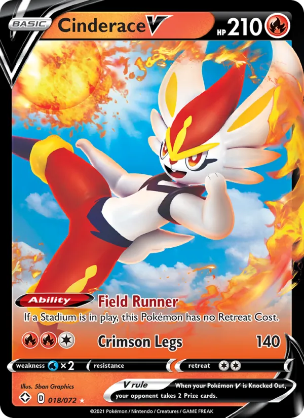 Cinderace V — Shining Fates #18 (Pokémon TCG card)