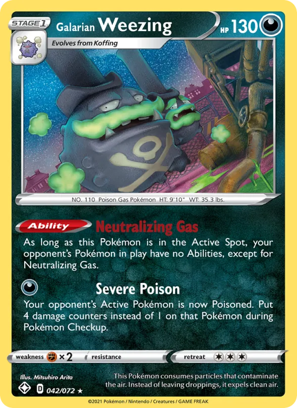 Galarian Weezing — Shining Fates #42 (Pokémon TCG card)